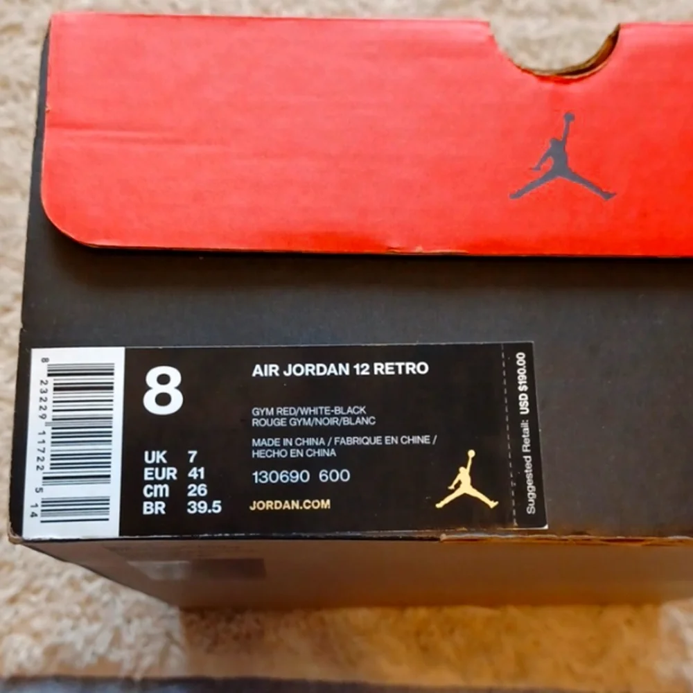 EUC Air Jordan 12 Retro Size 8 Red / White - Picture 12 of 16